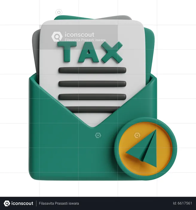 Send Tax Mail  3D Icon