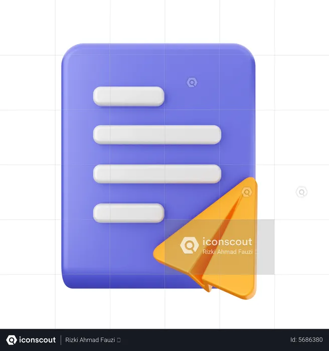 Sending File  3D Icon