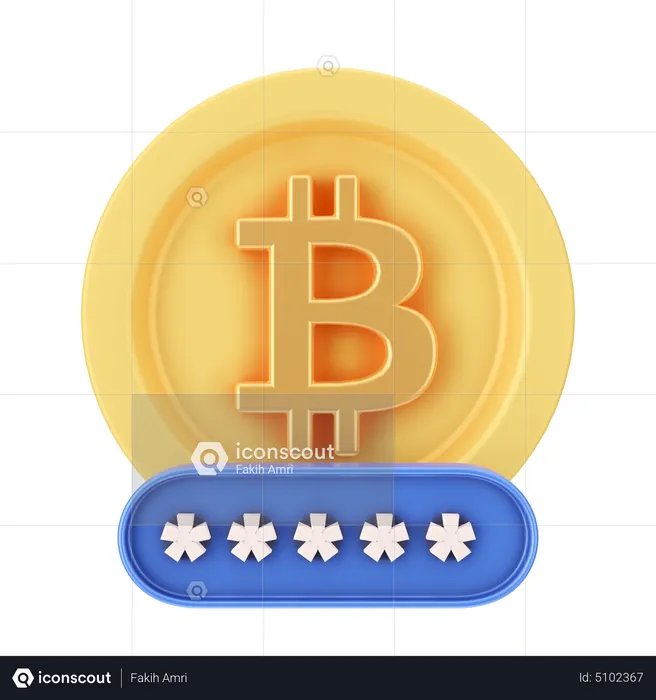 Senha bitcoin  3D Icon