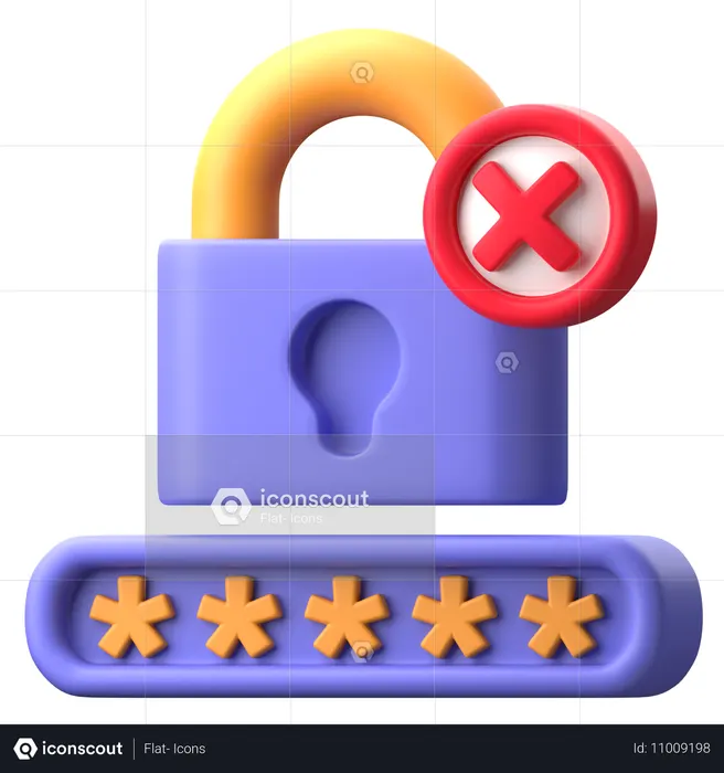 Senha incorreta  3D Icon