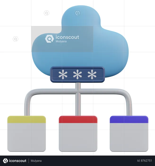 Senha da nuvem  3D Icon