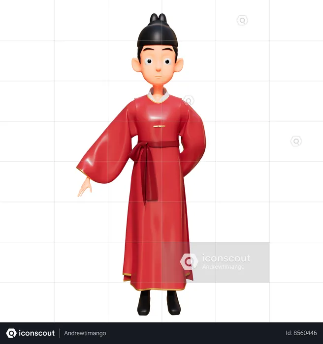 Senhora sul-coreana  3D Illustration