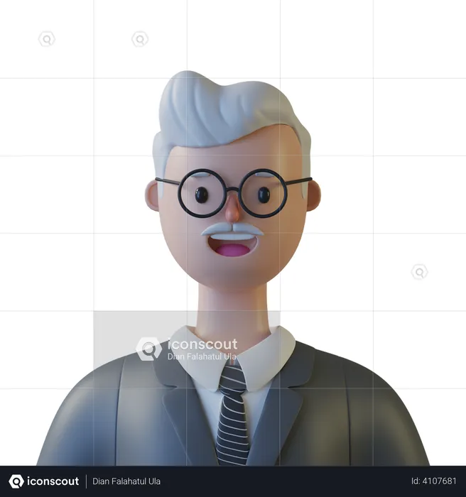 Senior Businessman  3D Illustration