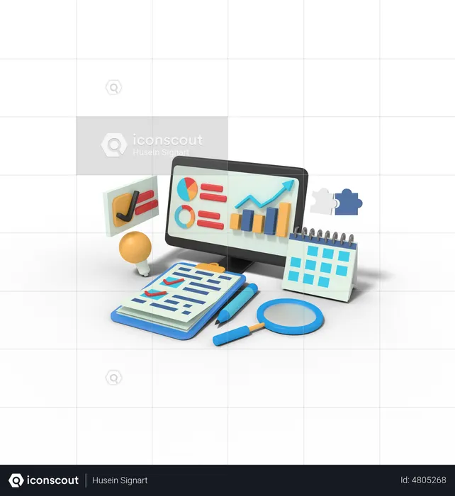 Seo Analysist  3D Illustration