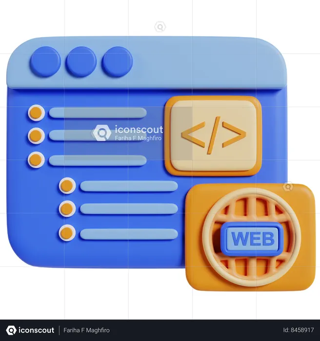 Seo And Web Coding  3D Icon