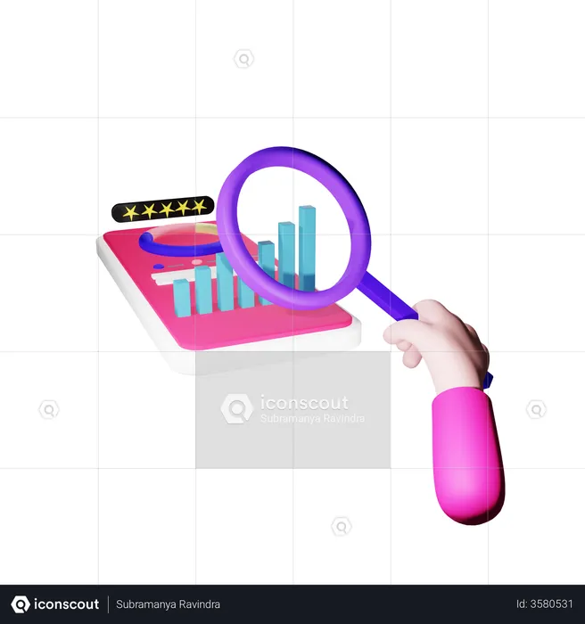 SEO-Bewertungsdiagramm  3D Illustration