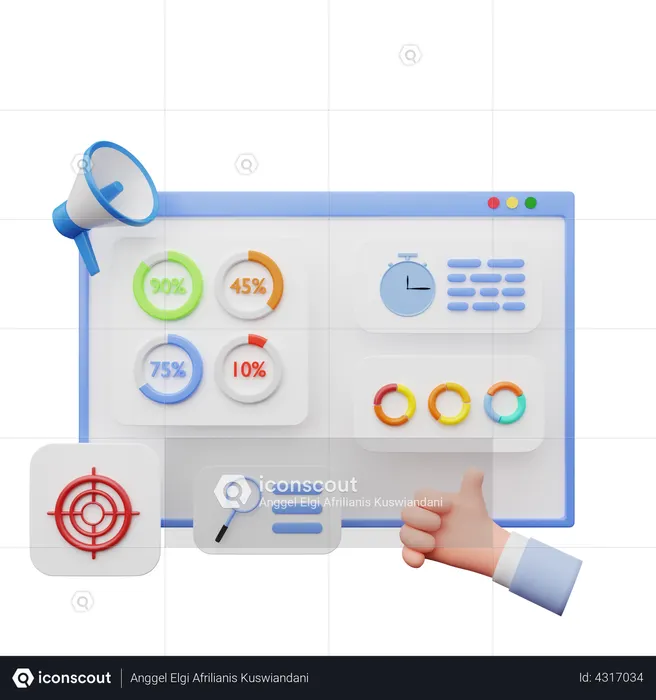 SEO Dashboard  3D Icon