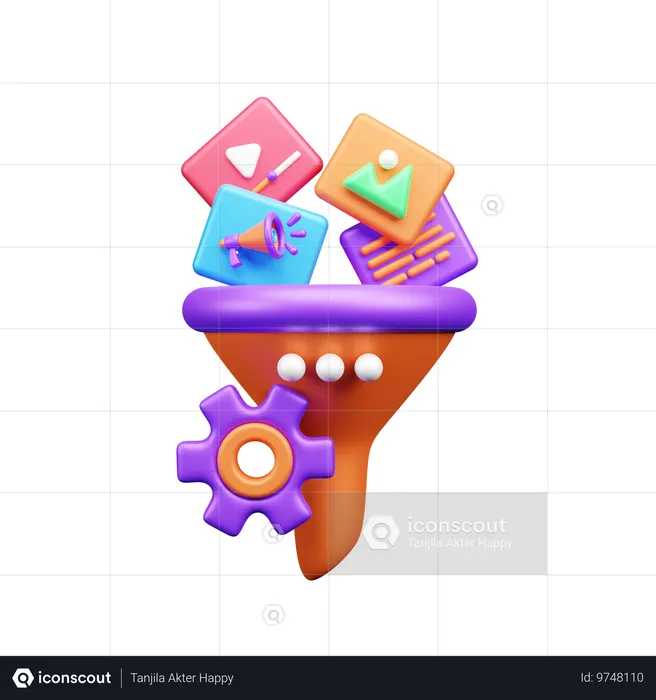 SEOファネル  3D Icon