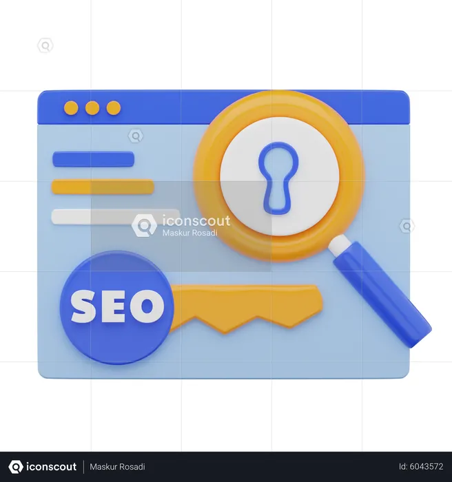 Seo Keyword Search  3D Icon