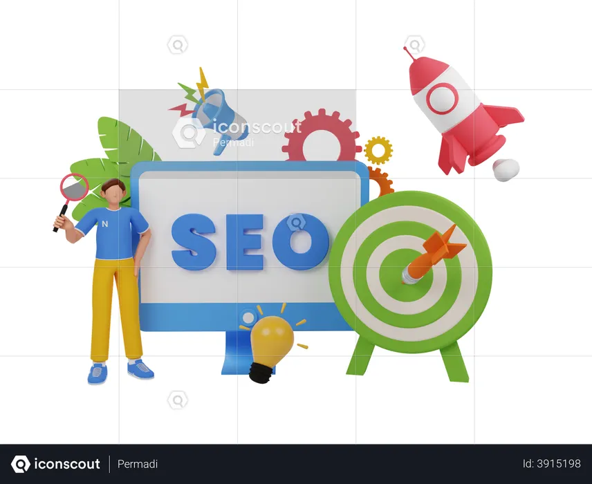 SEO marketing  3D Illustration