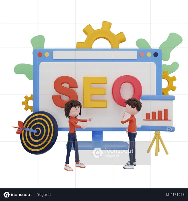 SEO marketing target  3D Illustration