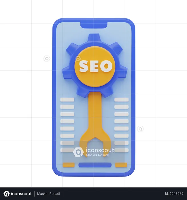 Seo Mobile Optimization  3D Icon