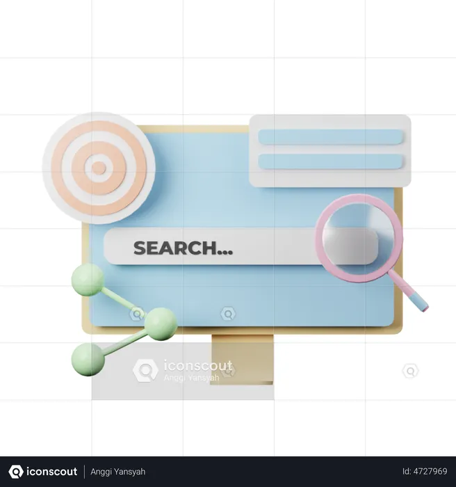 Seo Search Bar  3D Illustration