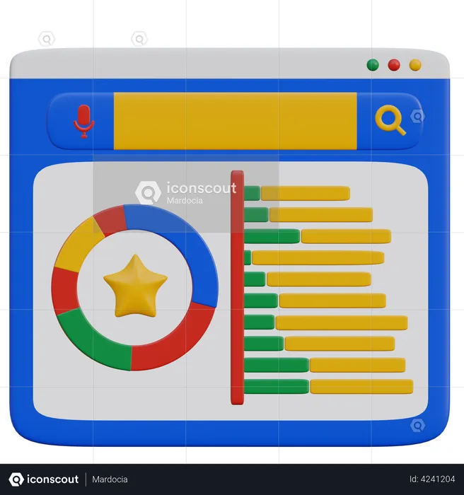 Calificación del sitio web seo  3D Illustration