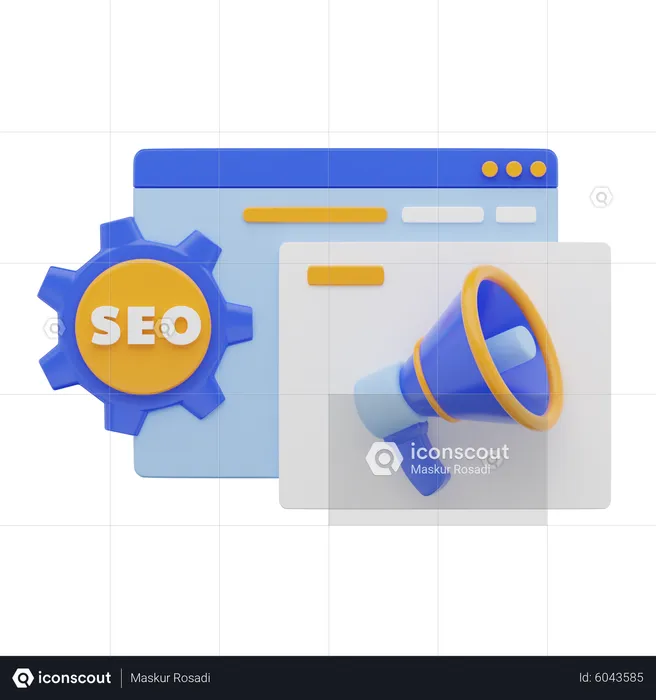Seo Social Media Promotion  3D Icon