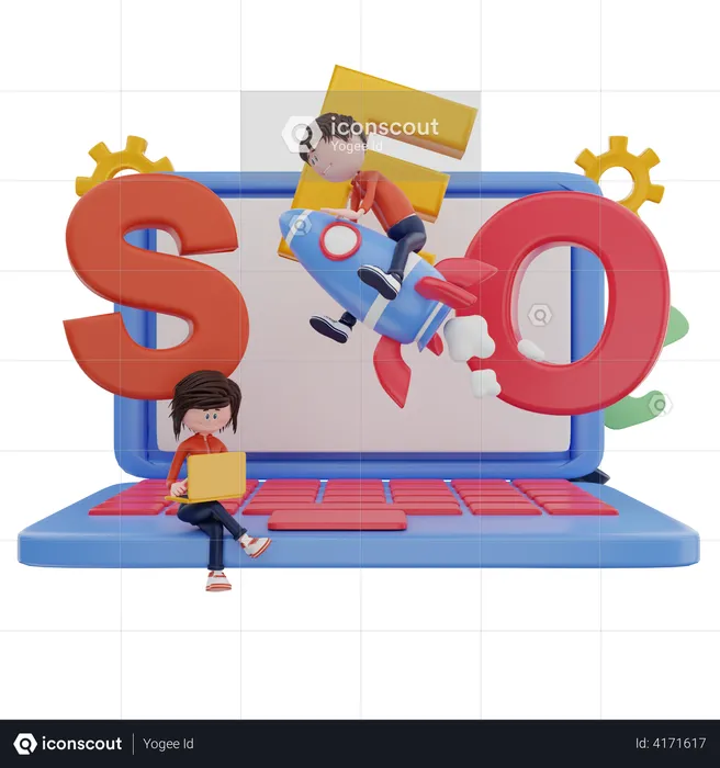 Seo startup  3D Illustration