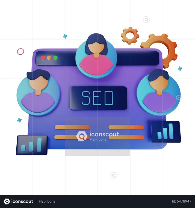 Seo Team  3D Icon