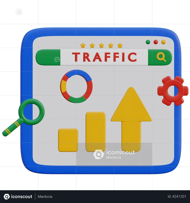 Seo Traffic  3D Illustration