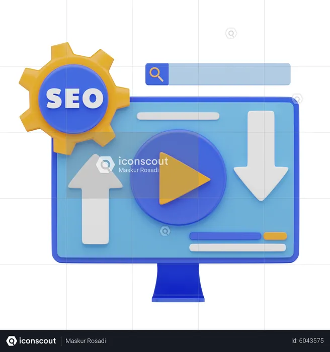 Seo Video Marketing  3D Icon
