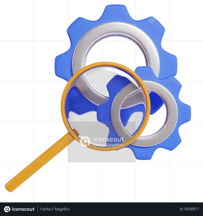 Seo Web Search Gears  3D Icon