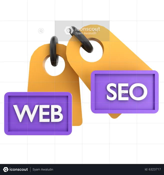 Etiqueta seo y web  3D Icon