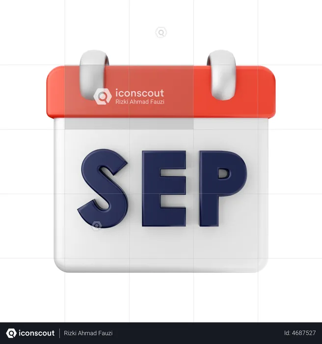 September Kalender  3D Illustration