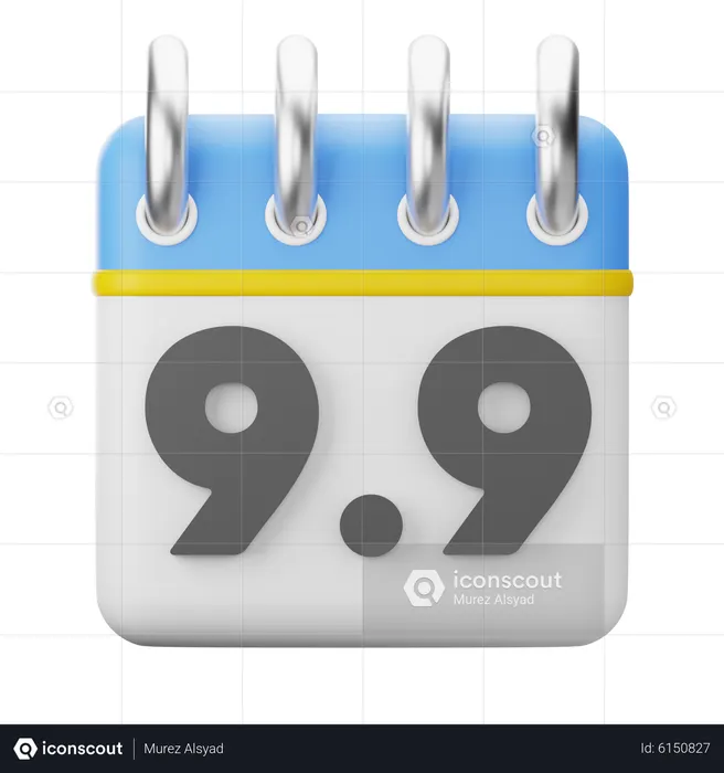 September Promo Calendar 3D Icon  3D Icon
