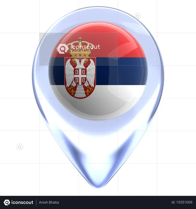 Serbia Flag 3D Icon