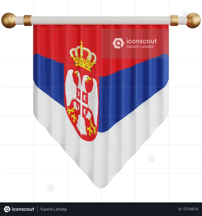 Serbia Flag Flag 3D Icon