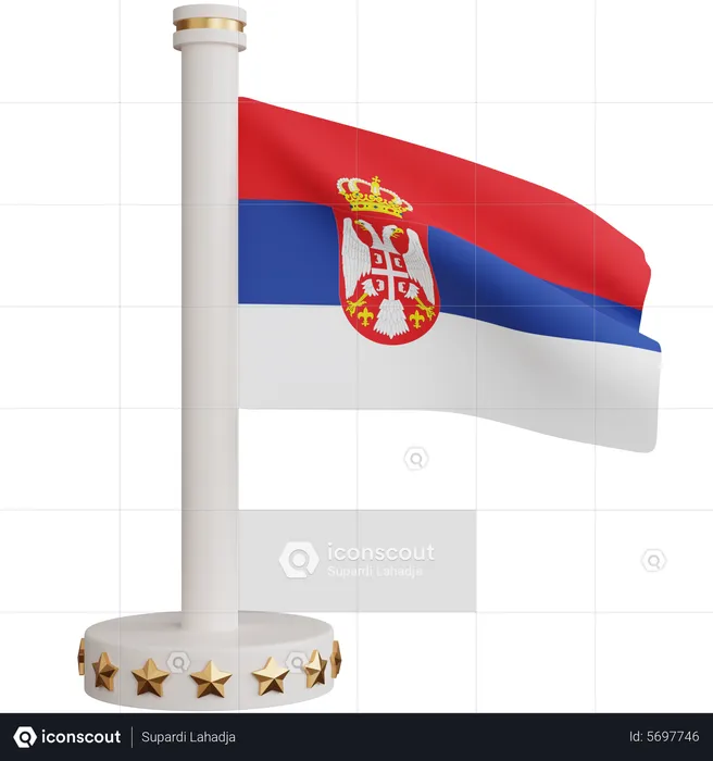 Drapeau national de la Serbie Flag 3D Icon