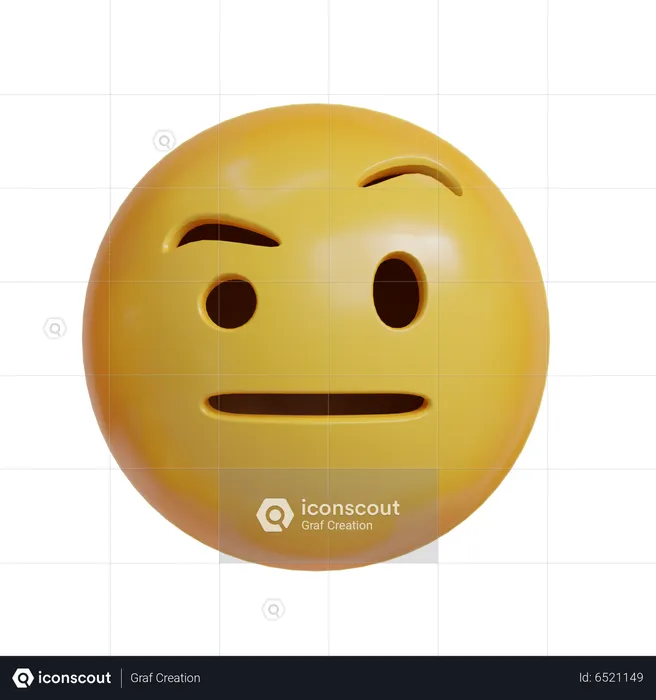 Serious Emoji 3D Icon