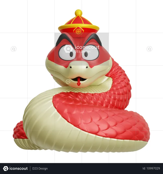 Serpiente china 1  3D Icon