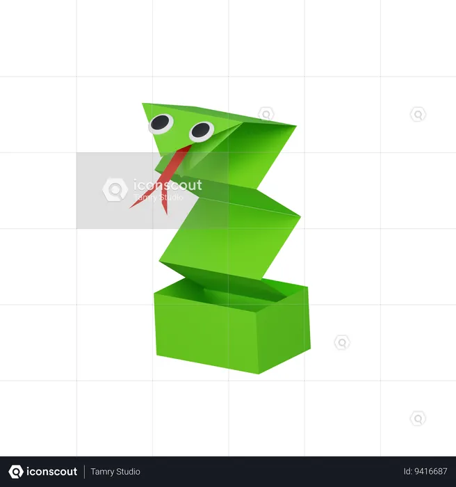 Serpiente de papel  3D Icon