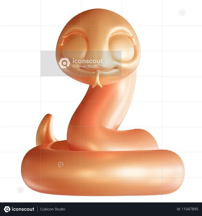 Serpiente dorada  3D Icon