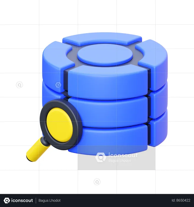 Server Big Data Magnifier Search  3D Icon