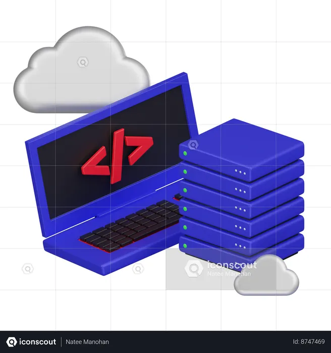 Server Code  3D Icon