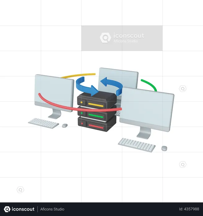 Server Connection  3D Illustration
