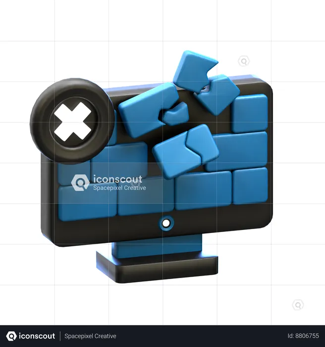 Server crash  3D Icon