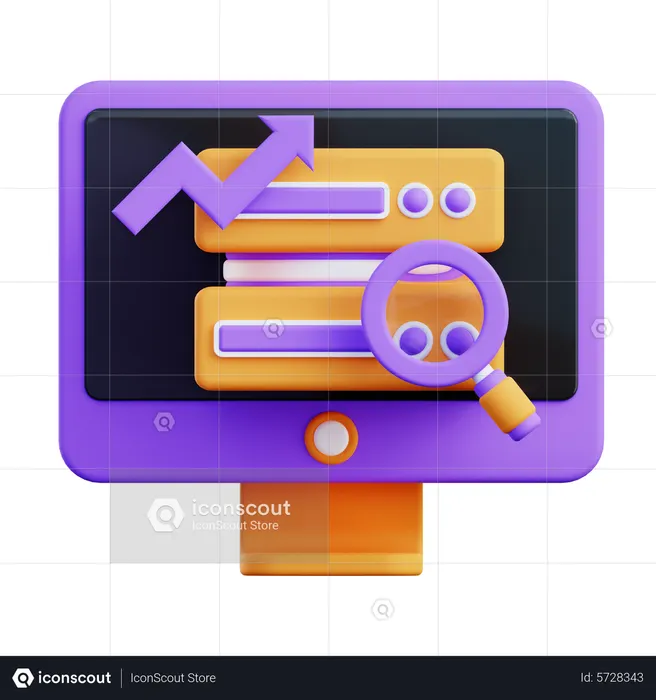 Server Data Analytics  3D Icon