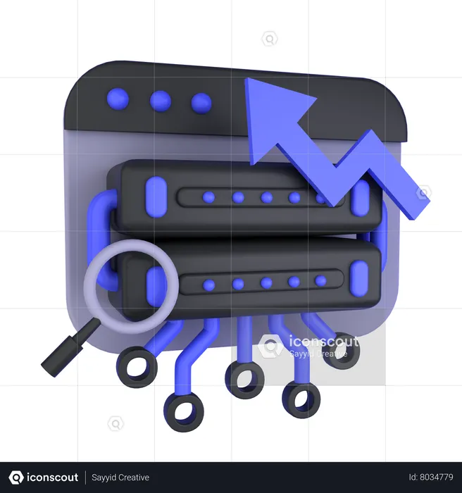 Server Data Analytics  3D Icon