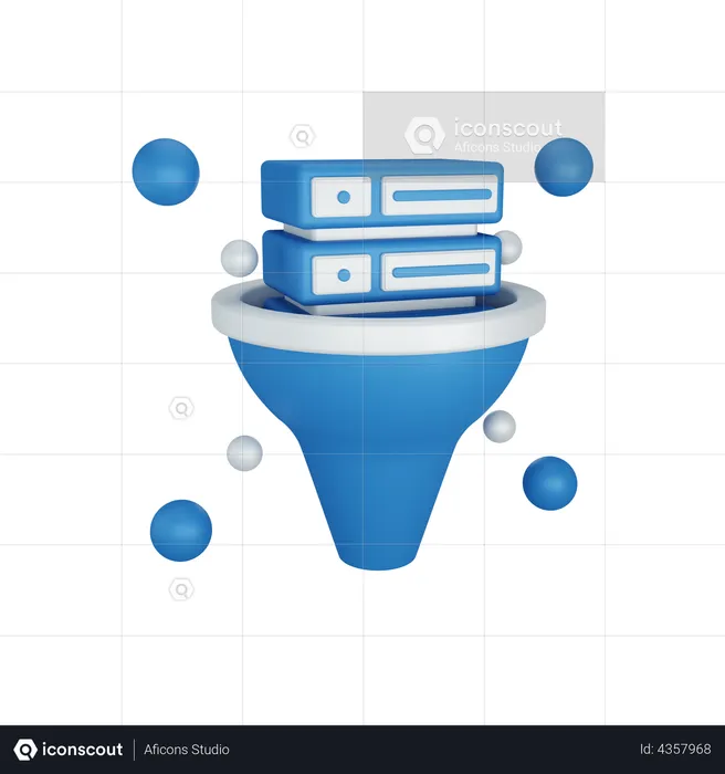 Server Data Filtering  3D Illustration