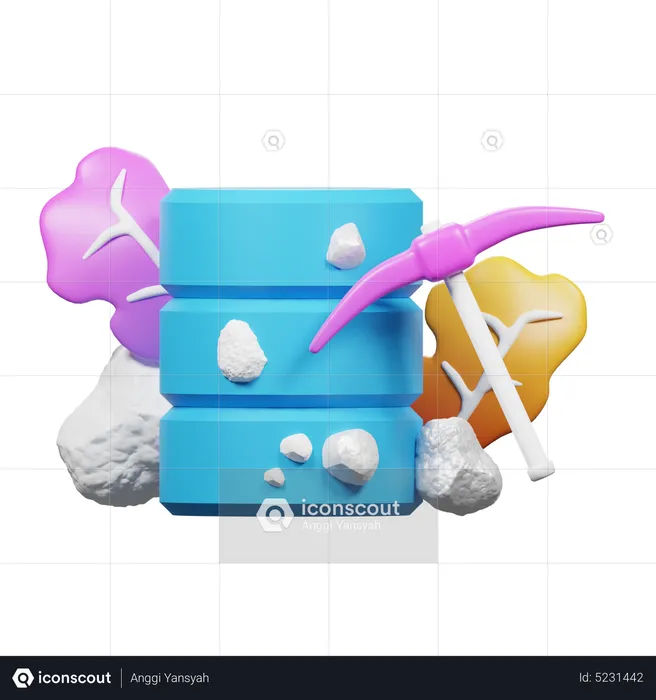 Server Data Mining  3D Icon