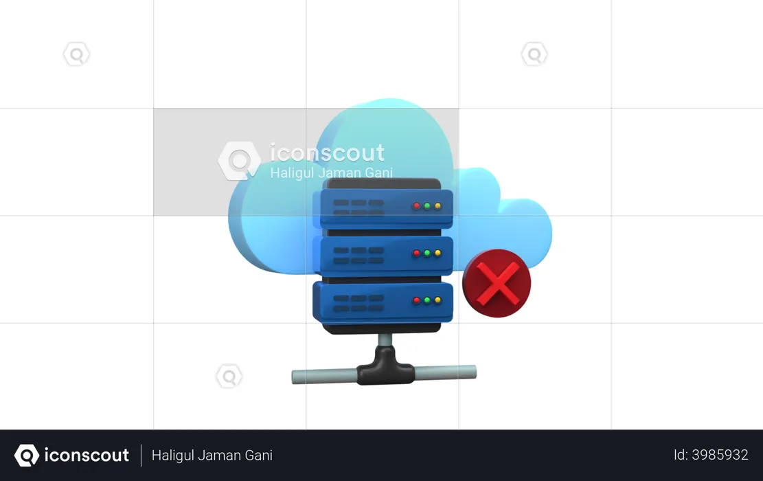 Server disconnected  3D Illustration