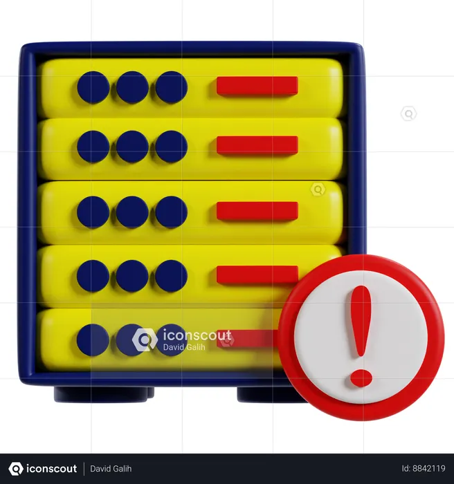 Server Error Alert  3D Icon