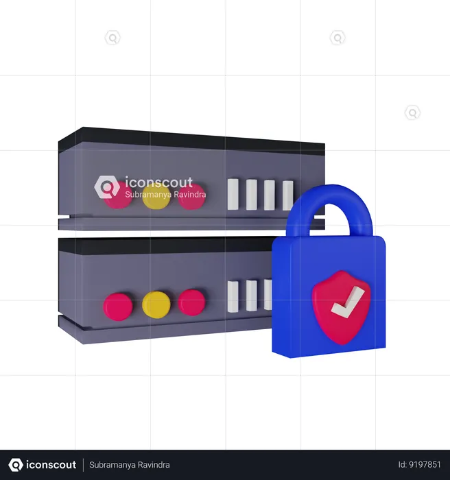 Server Lock  3D Icon