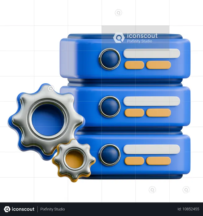 Server Maintenance and Configuration  3D Icon
