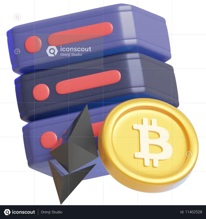 Server Mining  3D Icon