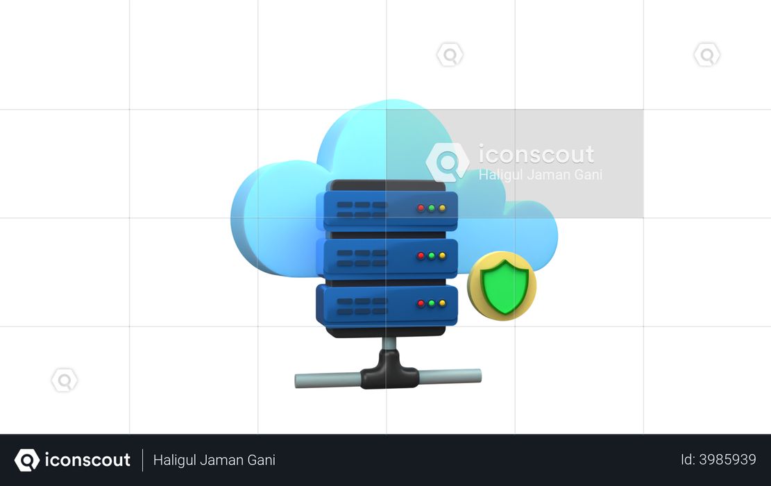 Server Shield 3D Illustration
