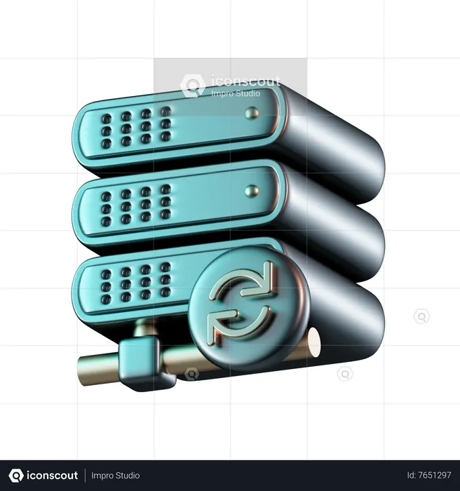 Server Sync  3D Icon