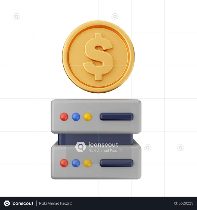 Serveur bancaire  3D Icon